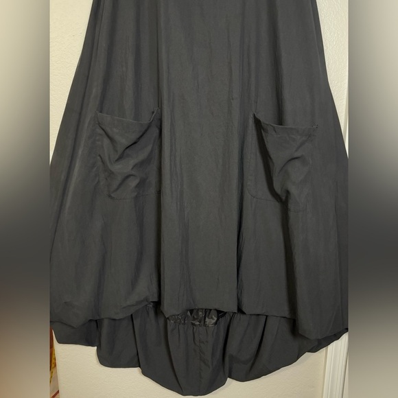 Polo Garage High/Low Maxi/Midi Black Sleeveless Dress with Pockets, V Neck Small - Picture 7 of 16